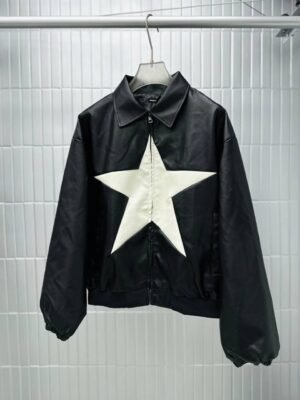 JACKET  RELAXED FIT FAUX LEATHER